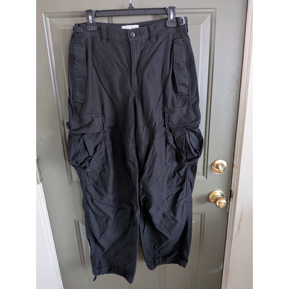 TNA Surplus‎ Division Black Cargo Pants Women Size 6 Adjustable Waist Utility